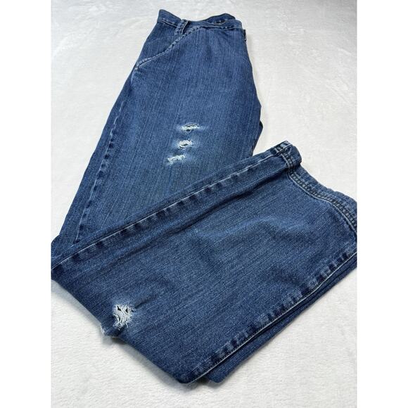 Vintage Source X Distressed Baggy Jeans Mens 36 Y2K Wide Leg Streetwear Denim - Picture 9 of 9